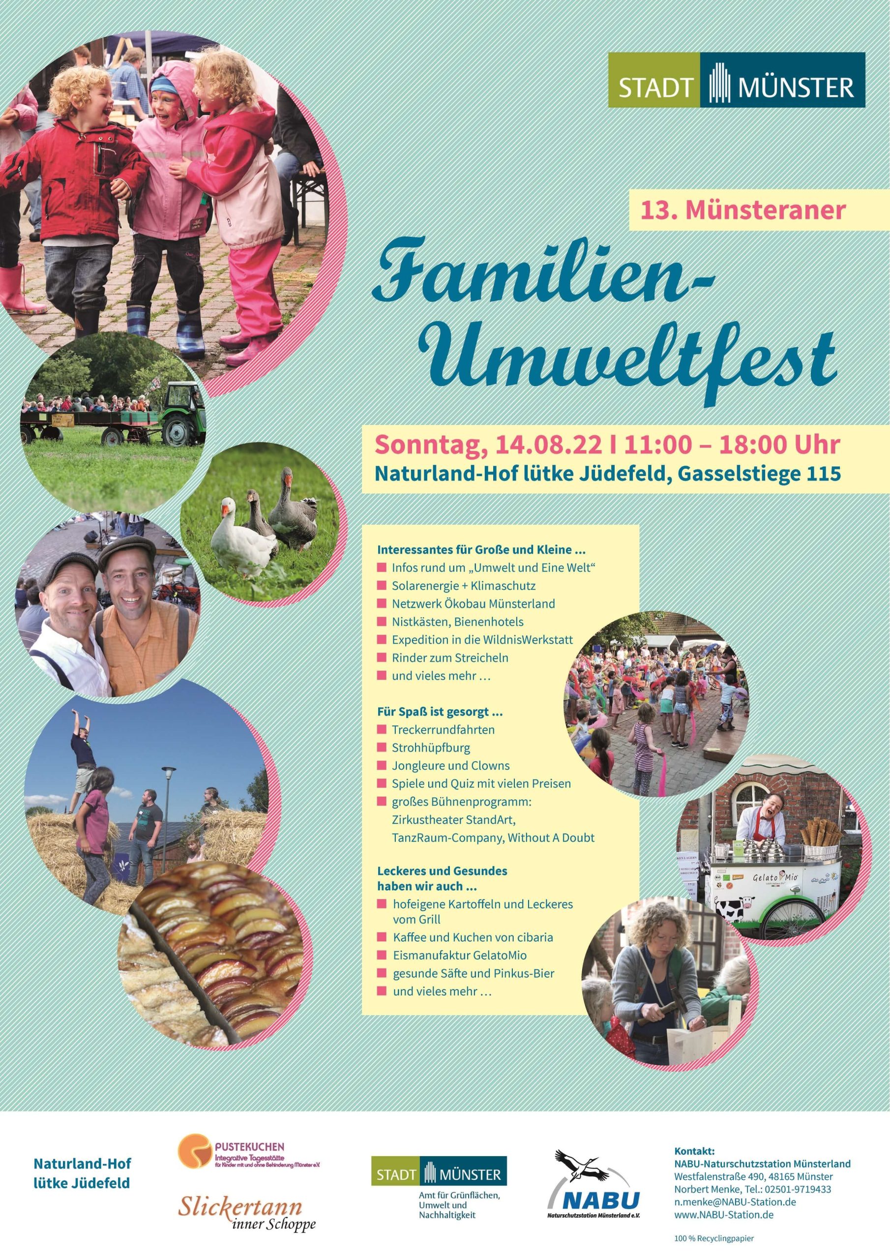 Ein Plakat mit Infomationen über das Familien-Umweltfest.